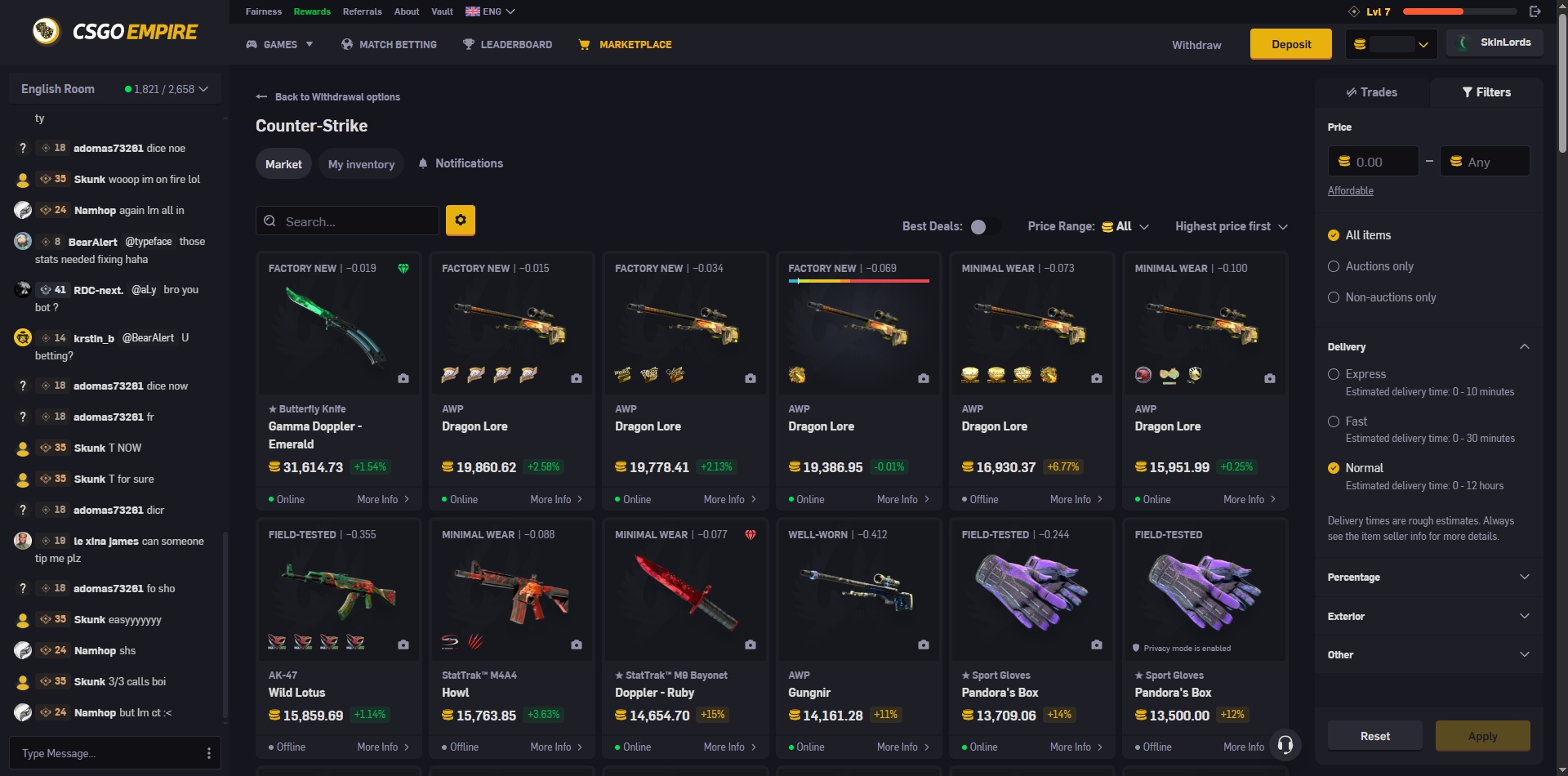 CSGOEmpire CS2 Skin Marketplace
