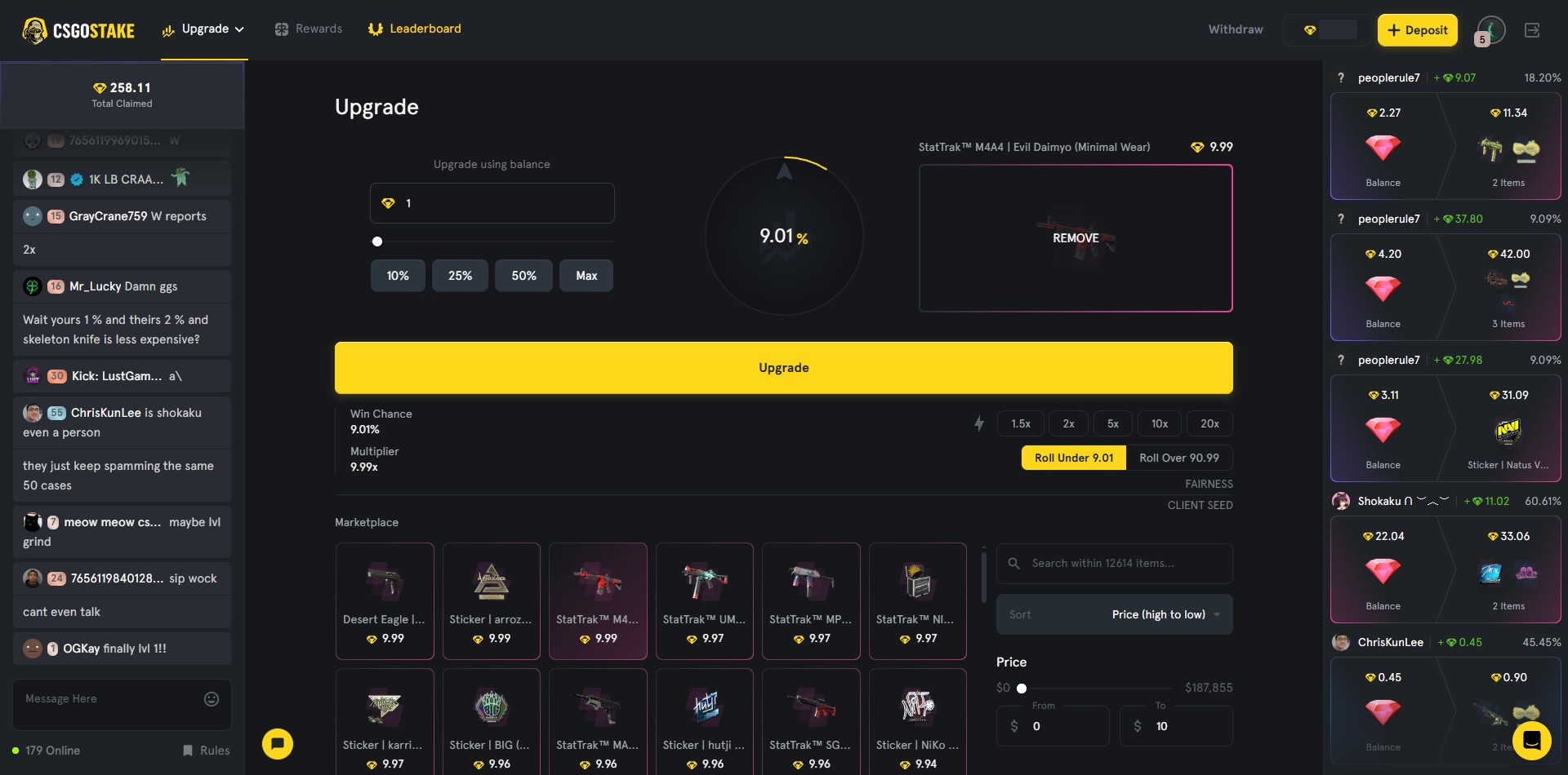 CSGOStake Upgrader Game