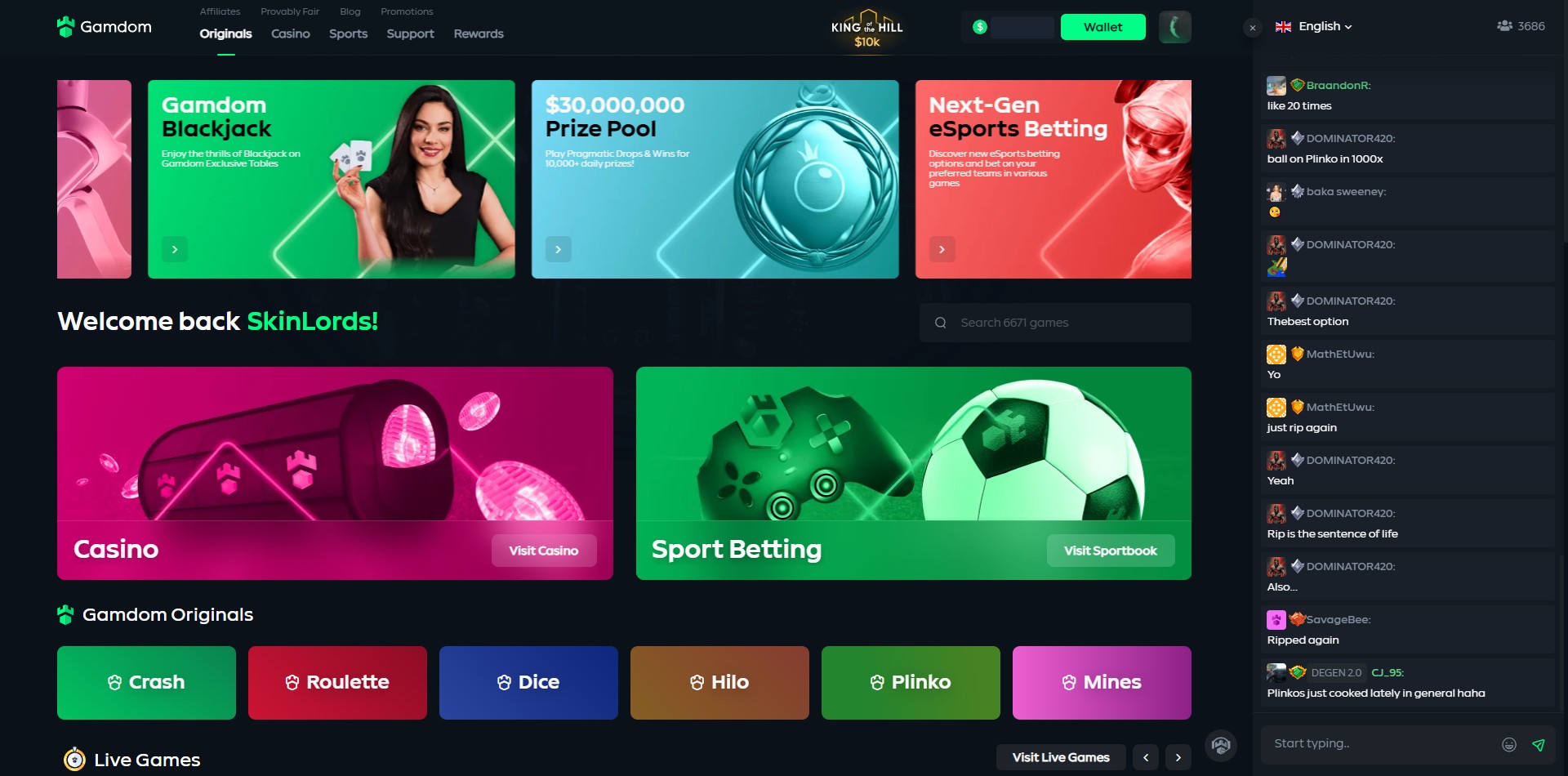 Gamdom.com Home
