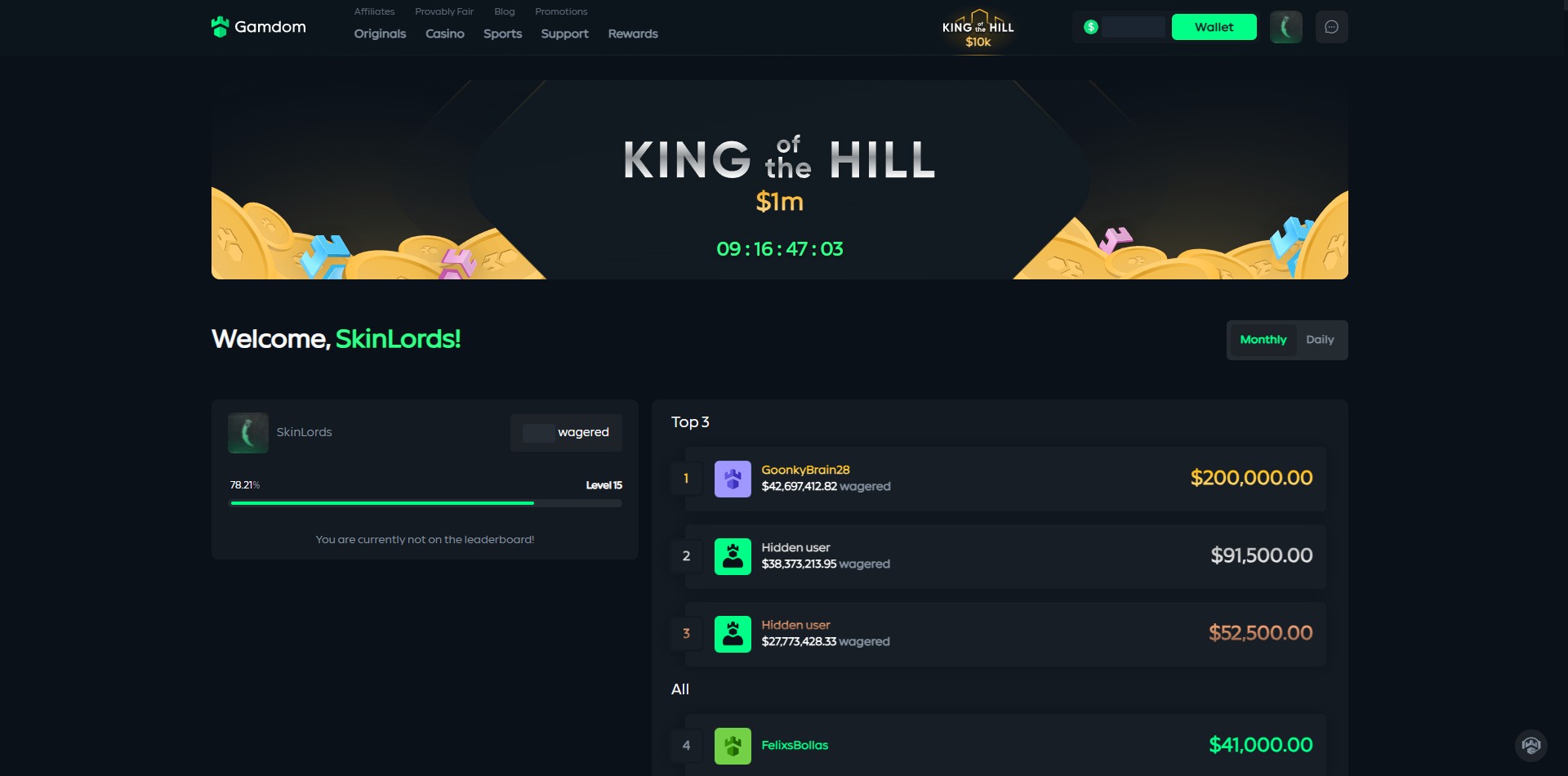 Gamdom King of the Hill Race