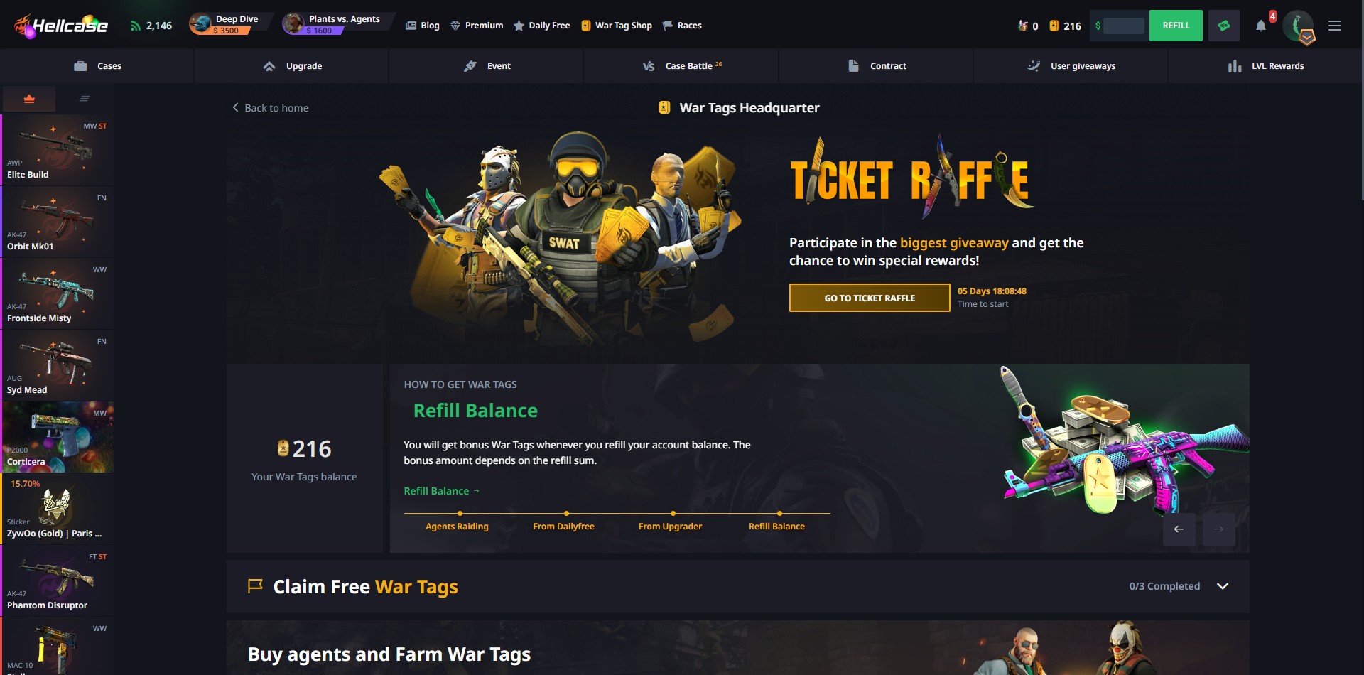 Hellcase Ticket Raffle Event