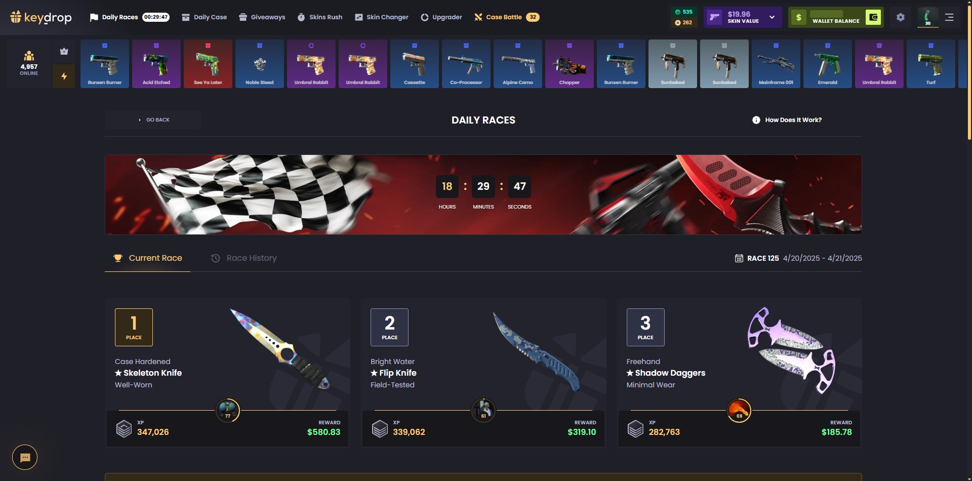 KeyDrop Leaderboard Races