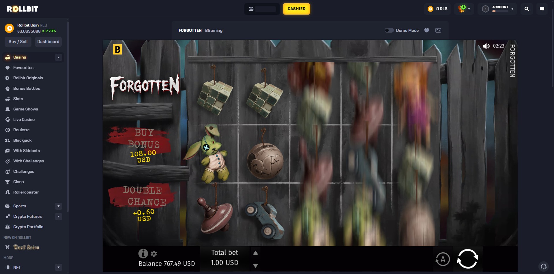 Rollbit BGaming Forgotten Slots