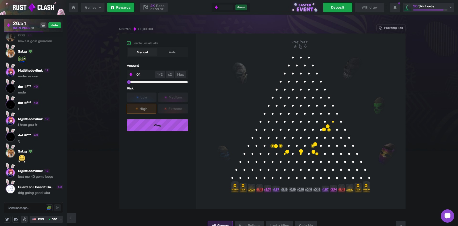 RustClash Plinko Game