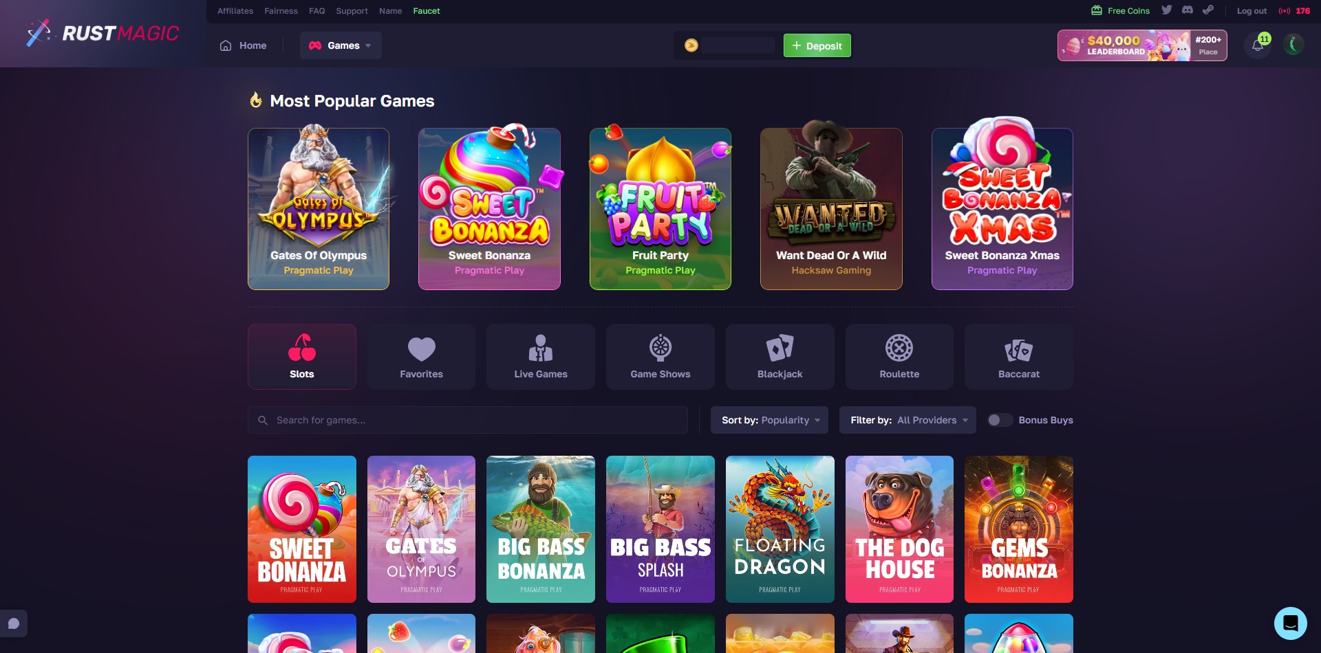 RustMagic Live Casino Games Overview