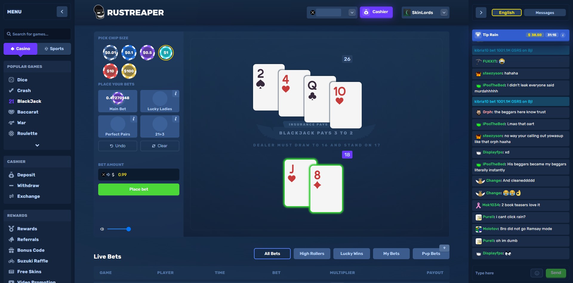 RustReaper Blackjack
