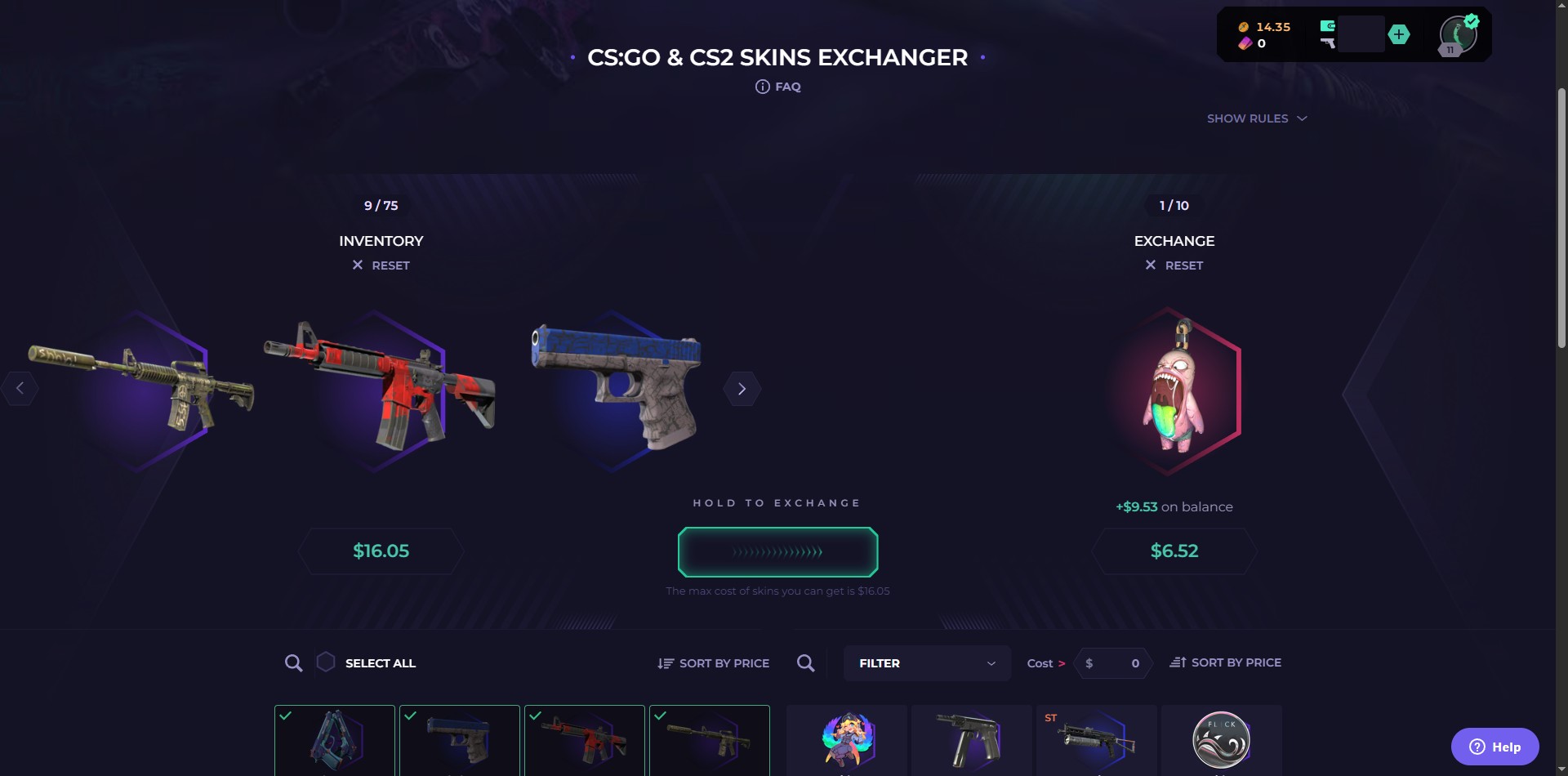 SkinClub Skin Exchange