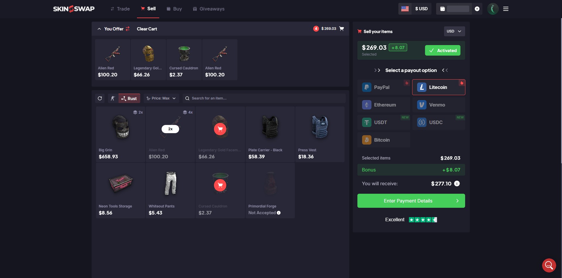 SkinSwap Instant Sell