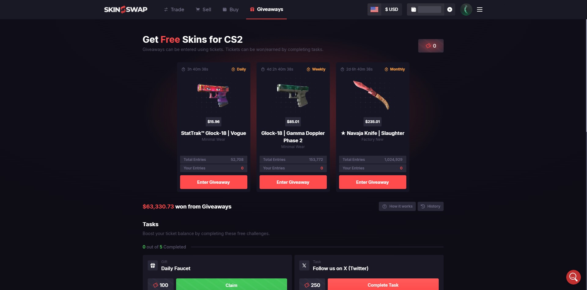 SkinSwap Skin Giveaways