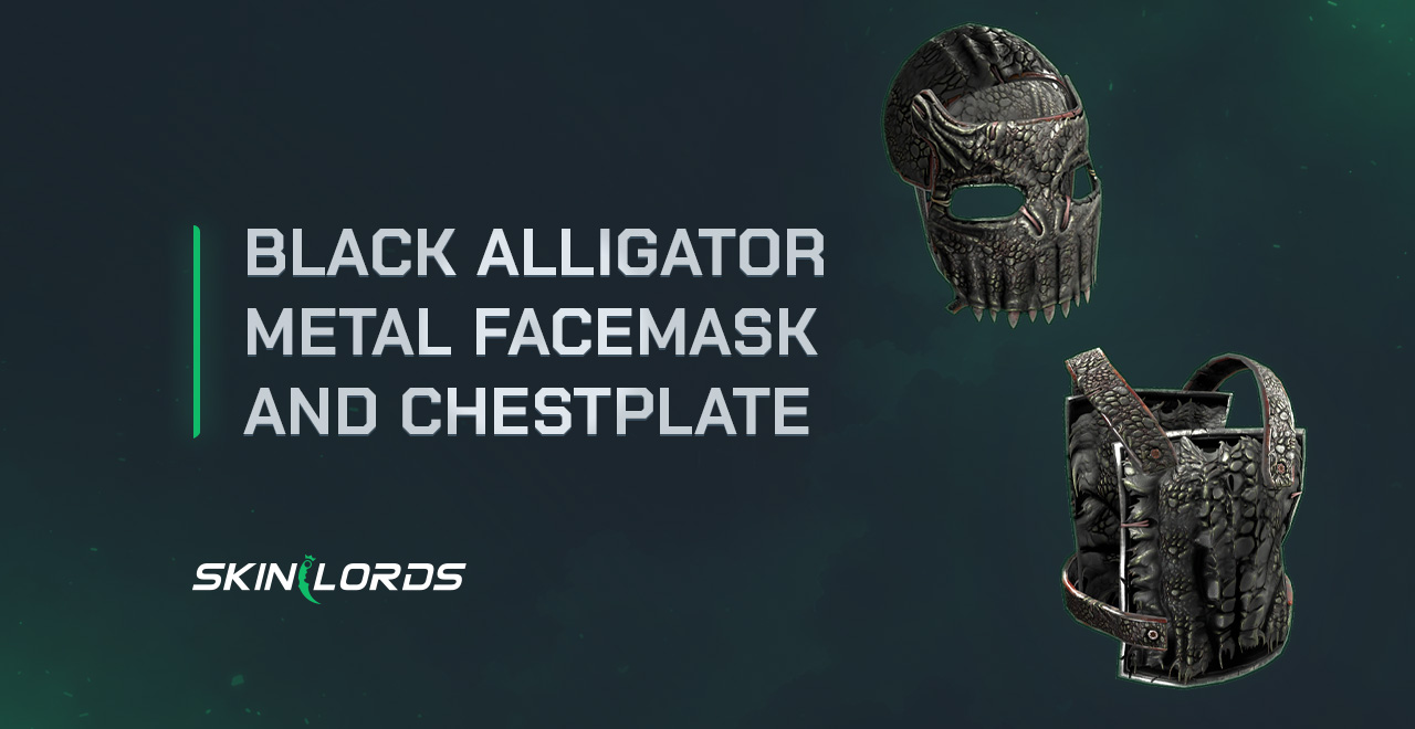 Rust Black Alligator Metal Facemask and Chestplate