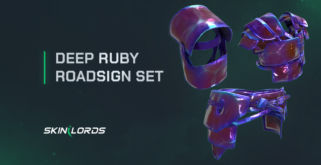 Deep Ruby Roadsign Set rust