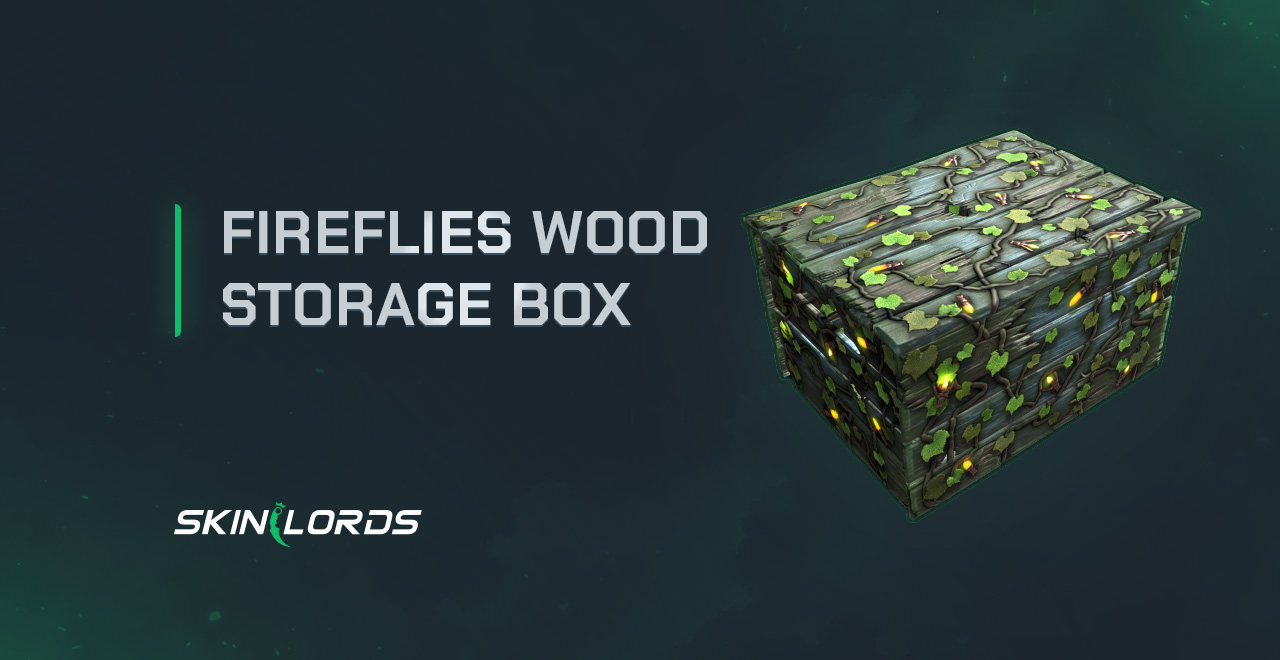 Rust Fireflies Wood Storage Box