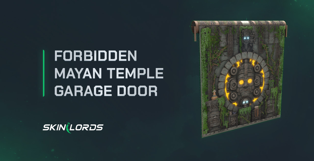 Forbidden Mayan Temple Garage Door rust