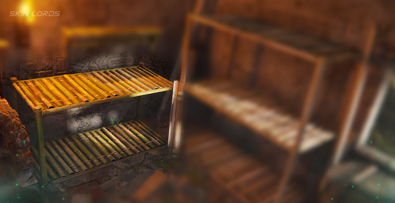 Rust Half Height Bamboo Shelves