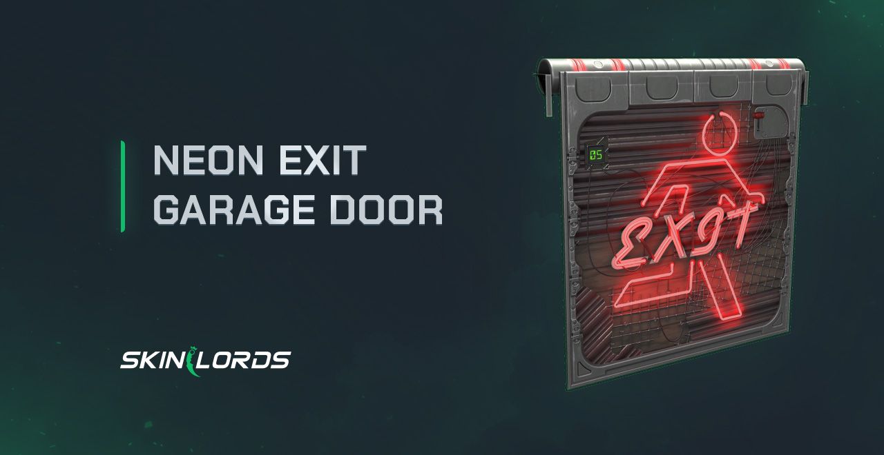 Rust Neon Exit Garage Door