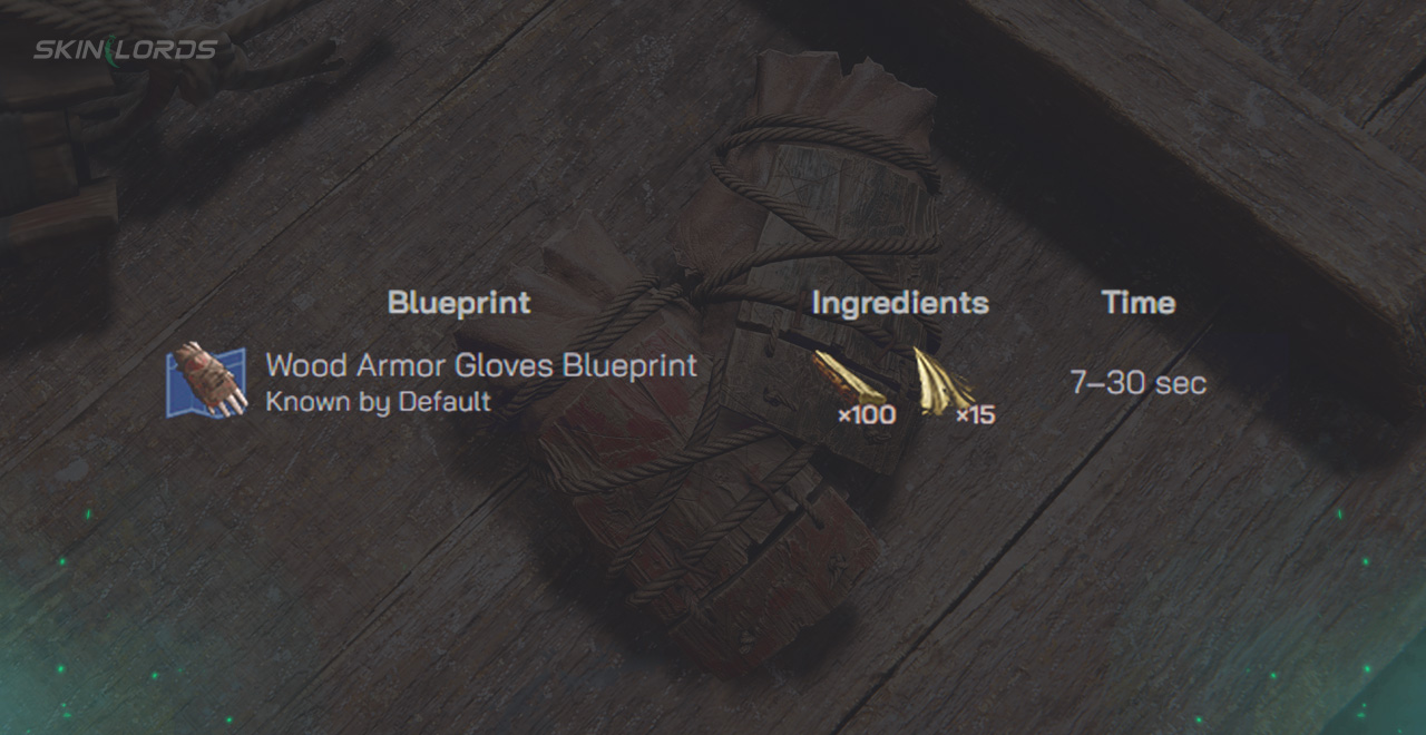 Rust Wood Gloves Crafting Recipe