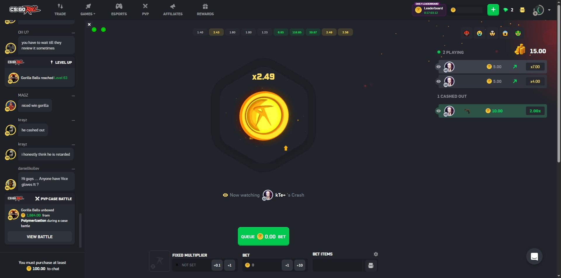 CSGORoll Crash Game