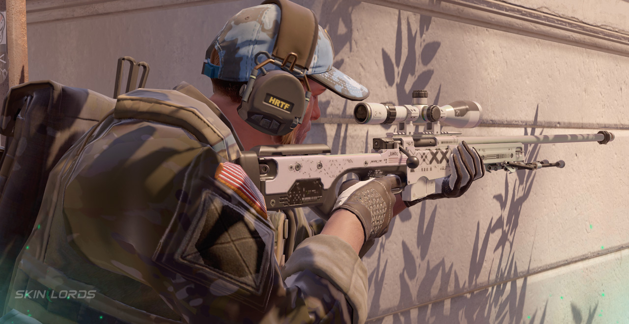 cs2 player holding awp, in game leader and awper