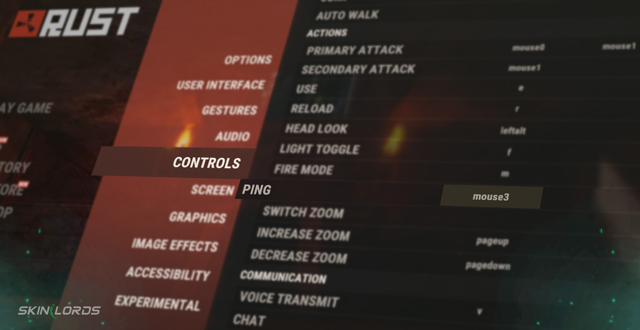 rust targeting attatchment ping button