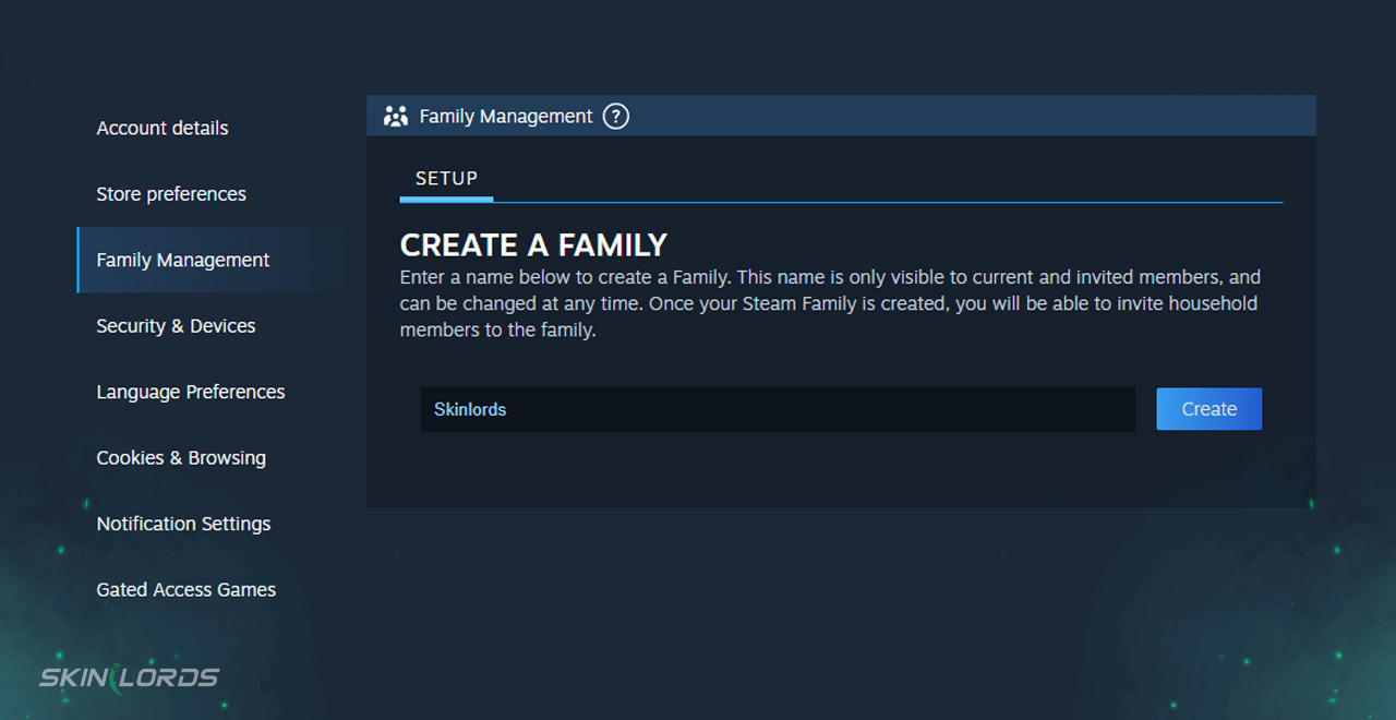 Joining a Steam Family