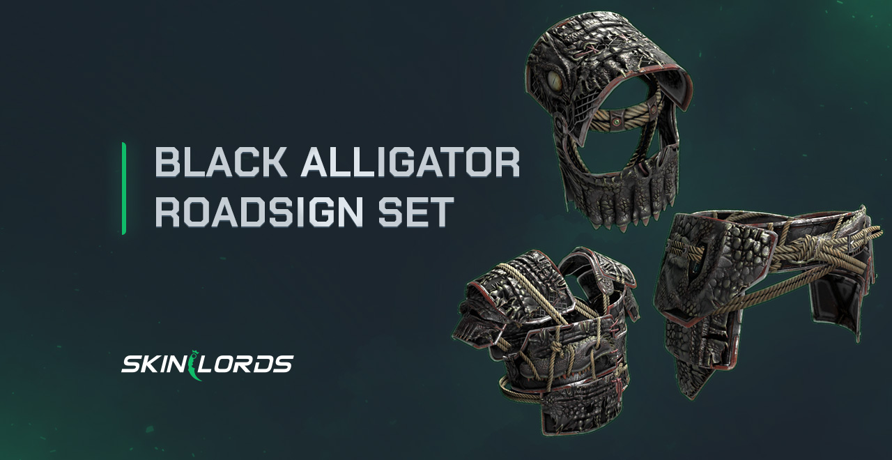 Black Alligator Roadsign Set rust