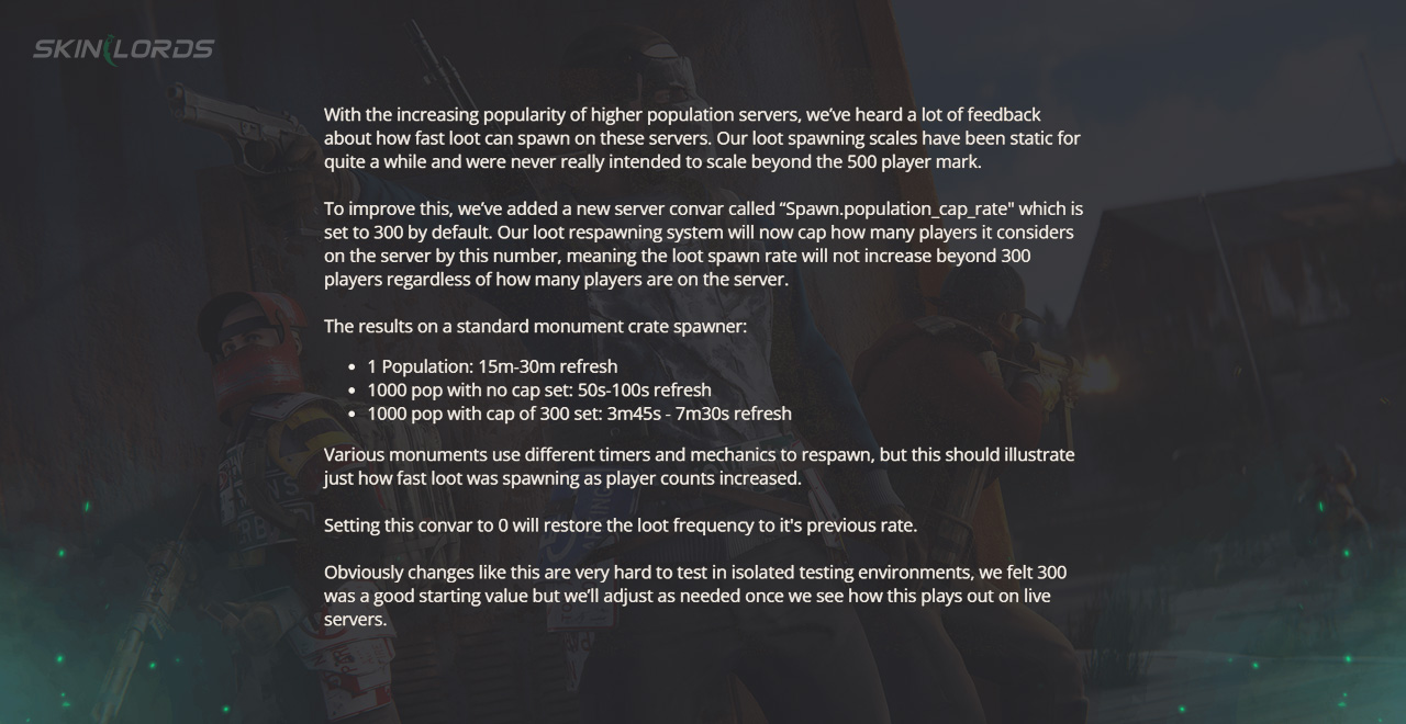 Loot Scaling Changes rust update