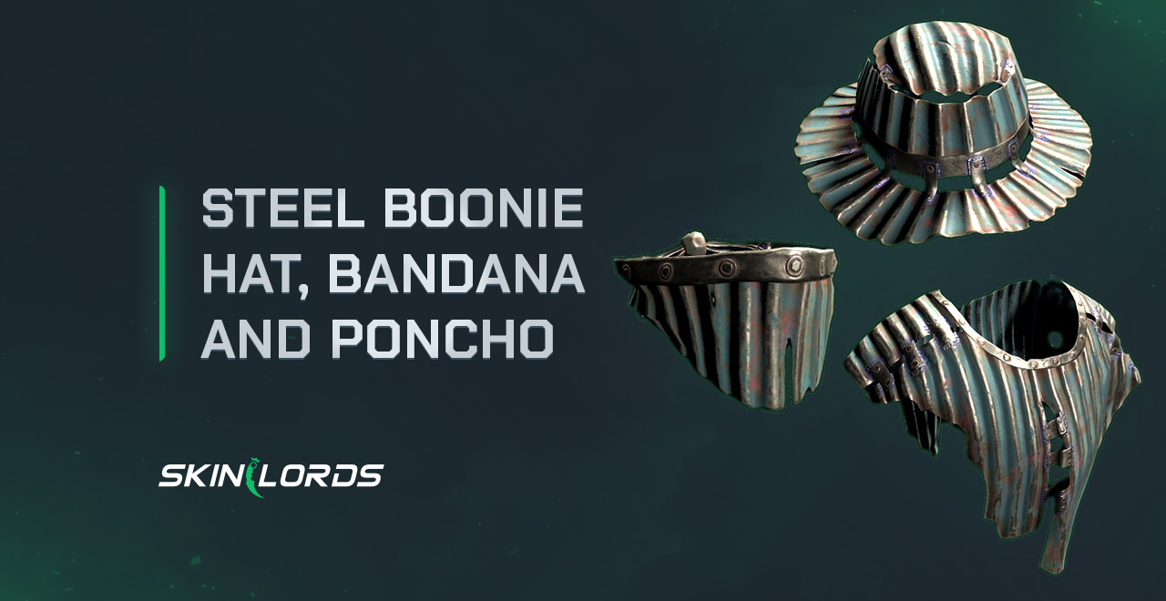 Steel Boonie Hat, Bandana, And Poncho
