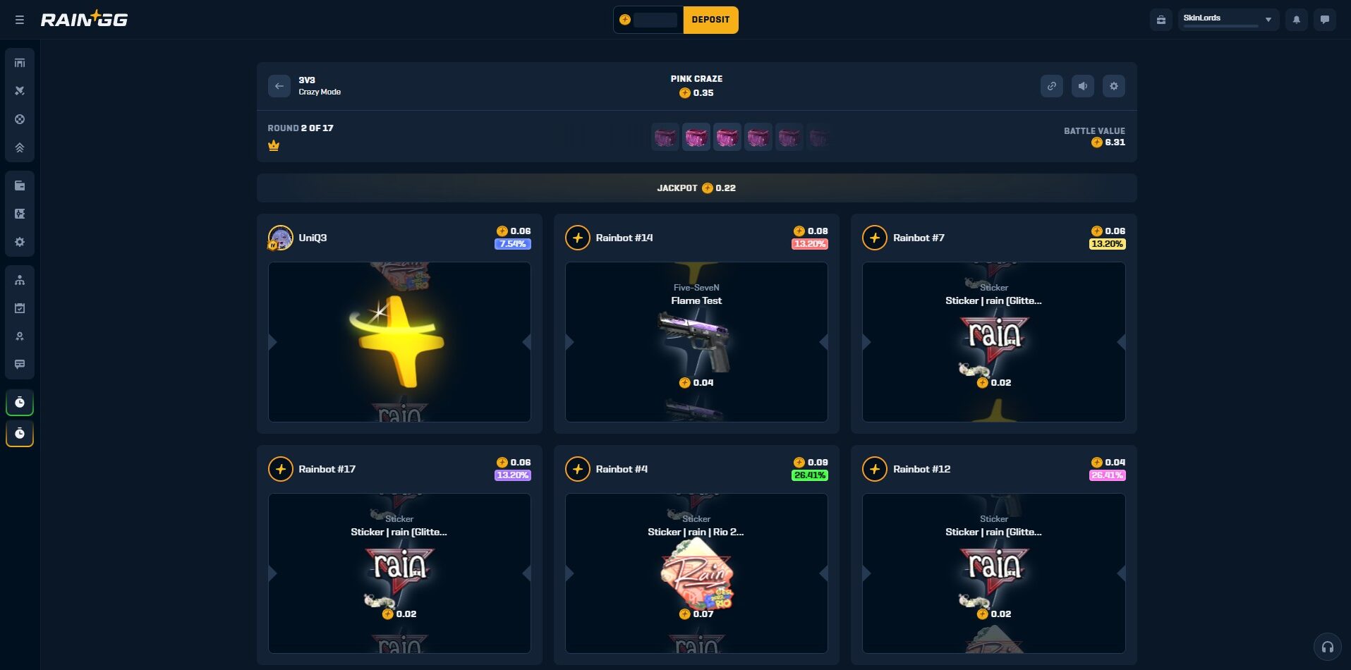 Rain.GG Case Opening Battles Game