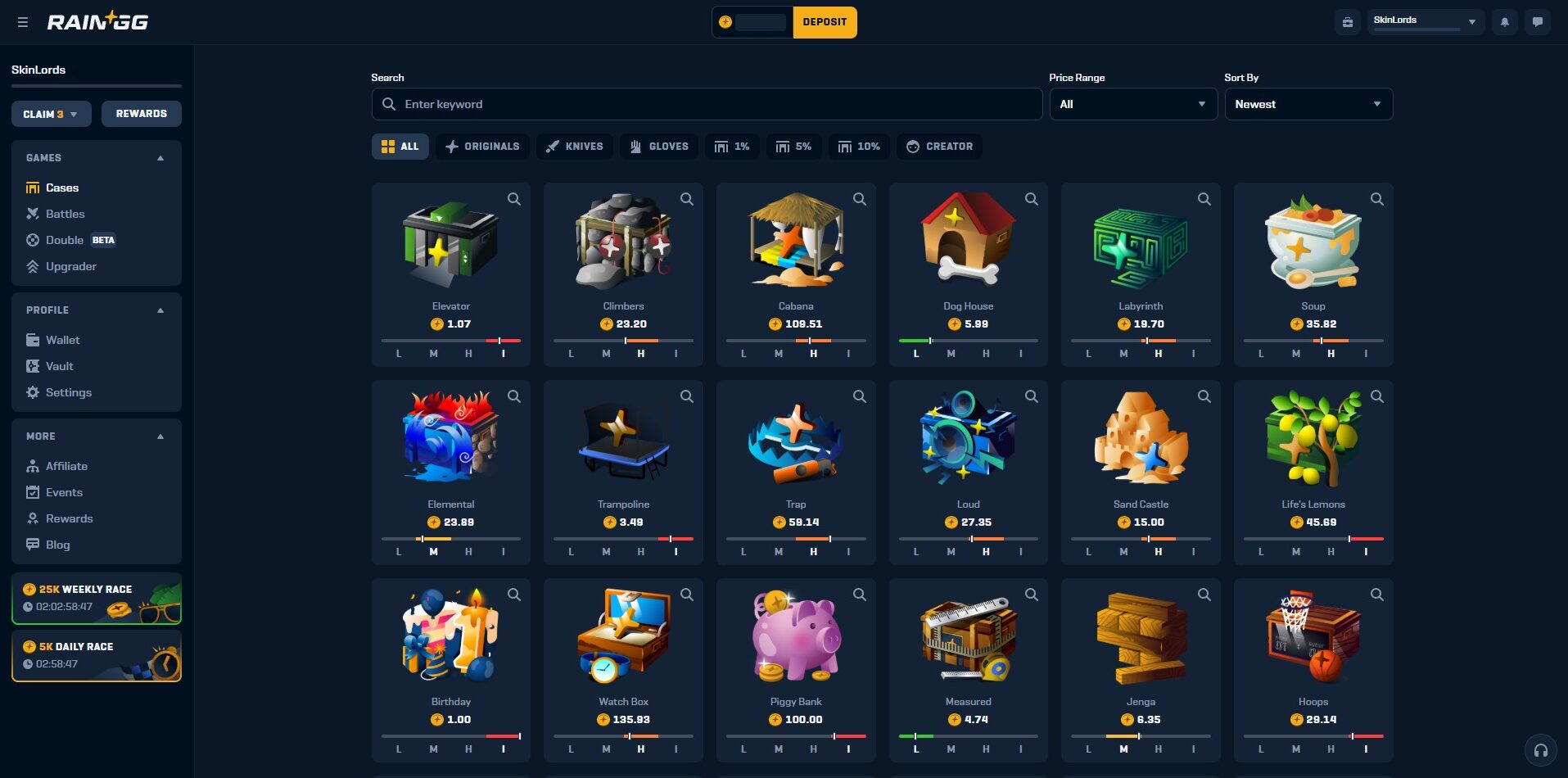 Rain.GG Cases Overview