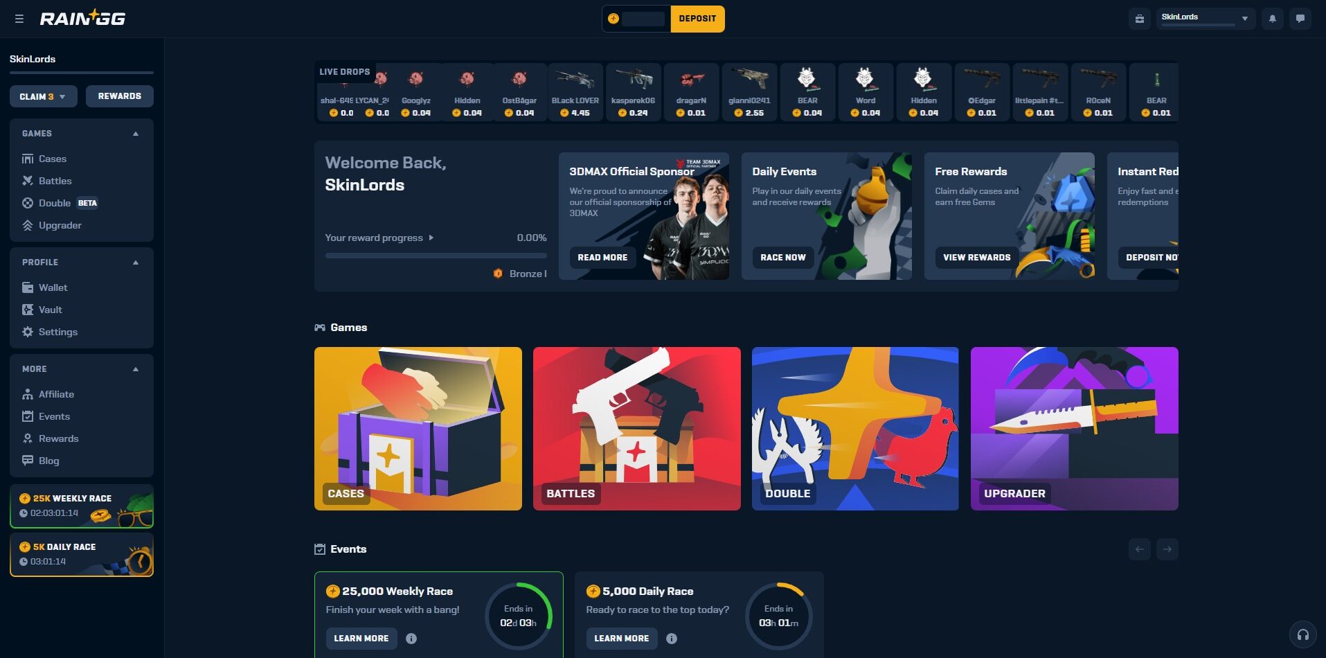 Rain.GG Homepage