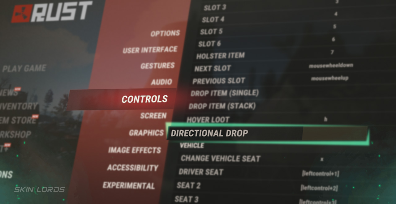 rust directional dropping guide