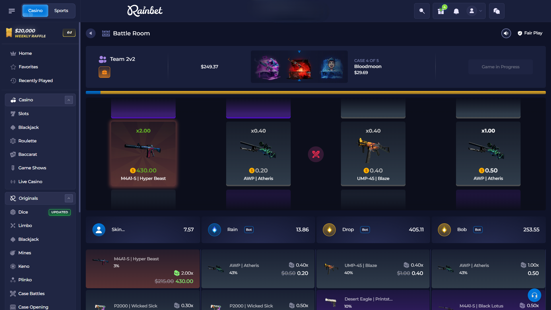 Rainbet case battle