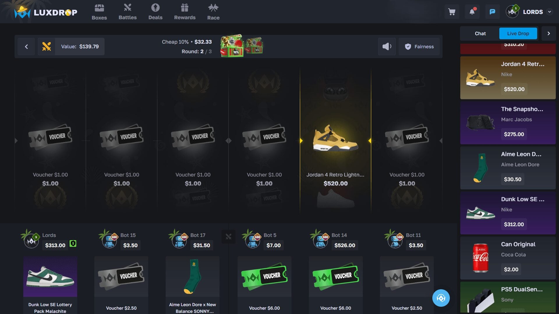 LuxDrop case battle