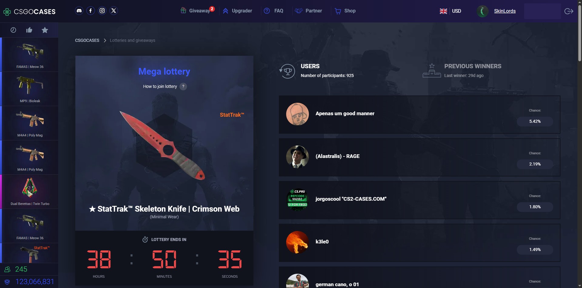 CSGOCases.com Mega Lottery