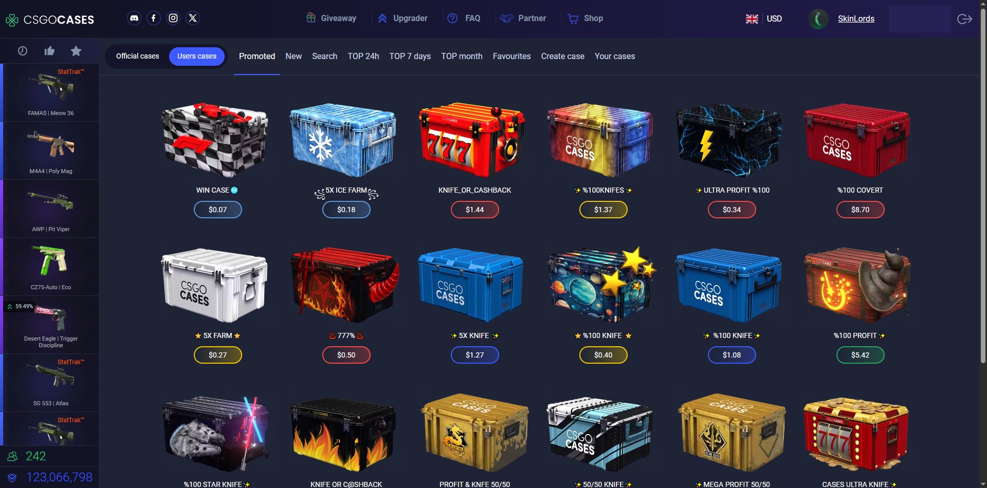CSGOCases.com User Cases