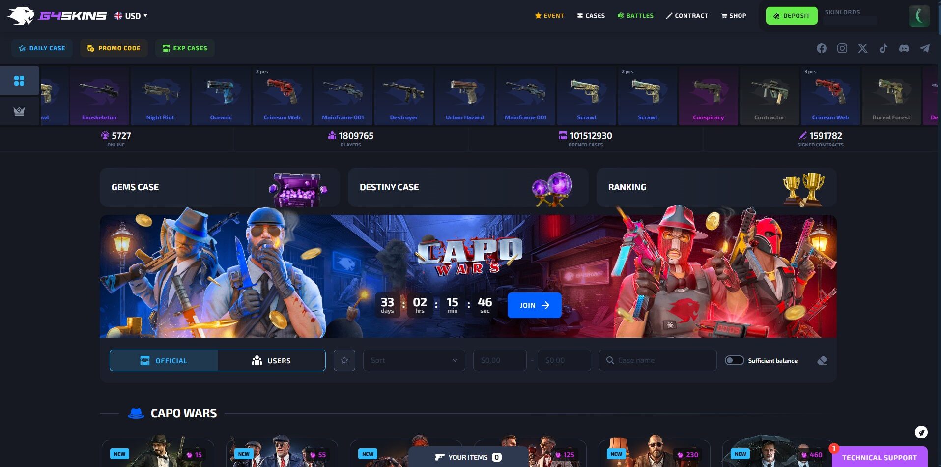 G4Skins Homepage