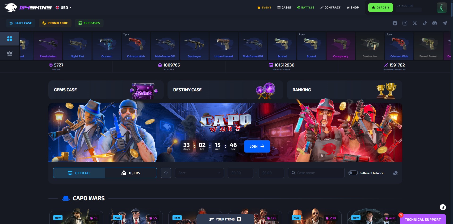 G4Skins Homepage