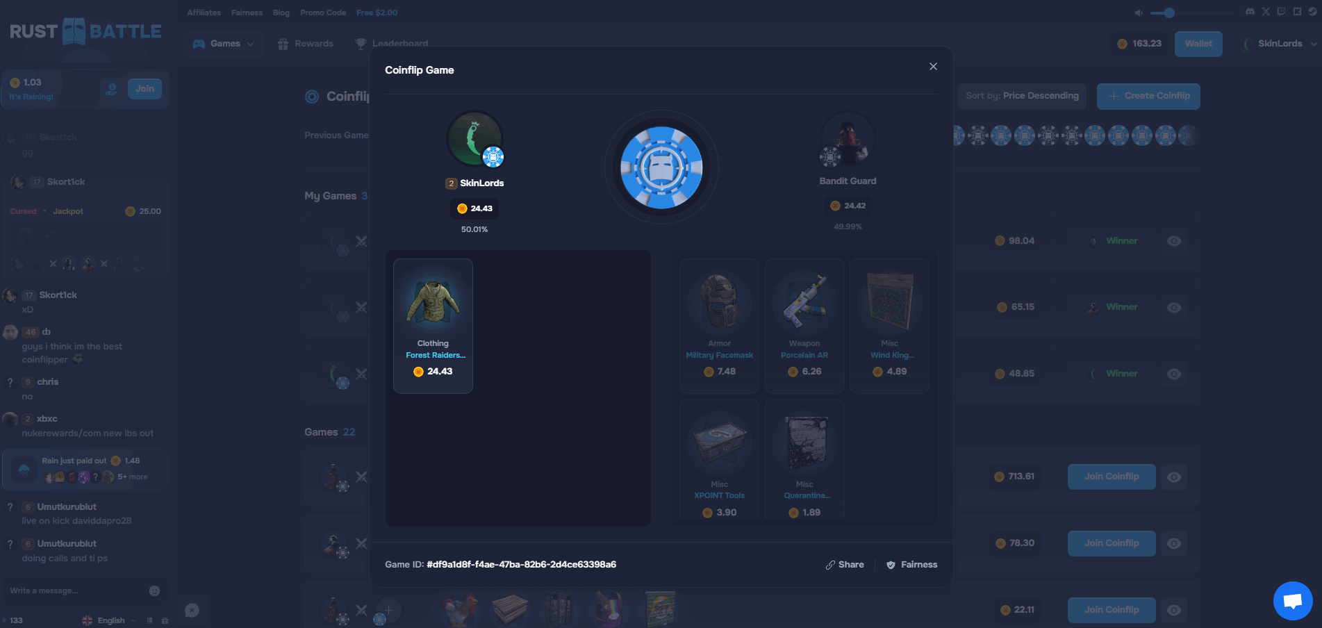 rustbattle coinflip game