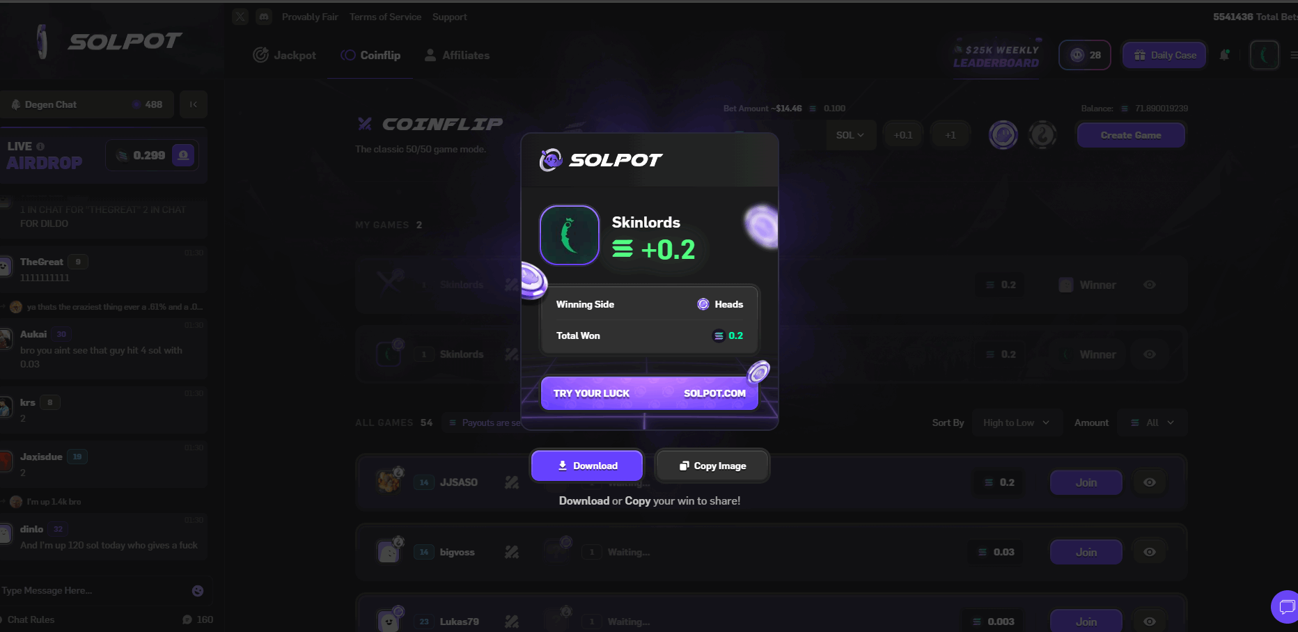 Solpot win