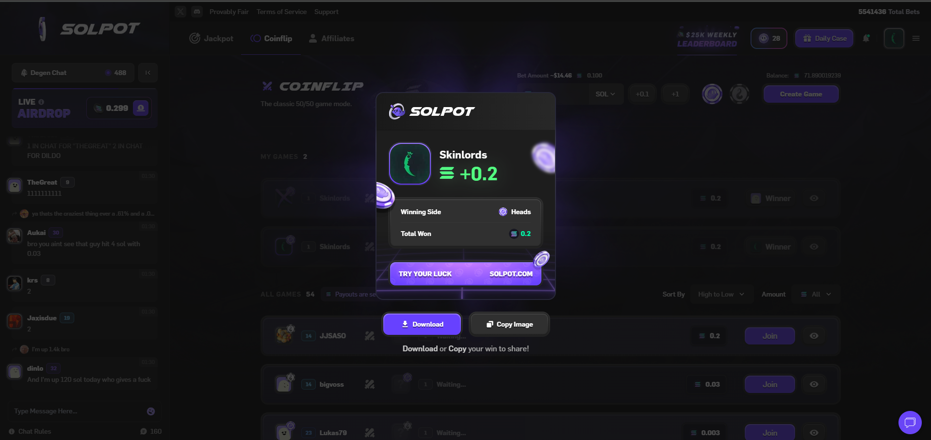 Solpot win