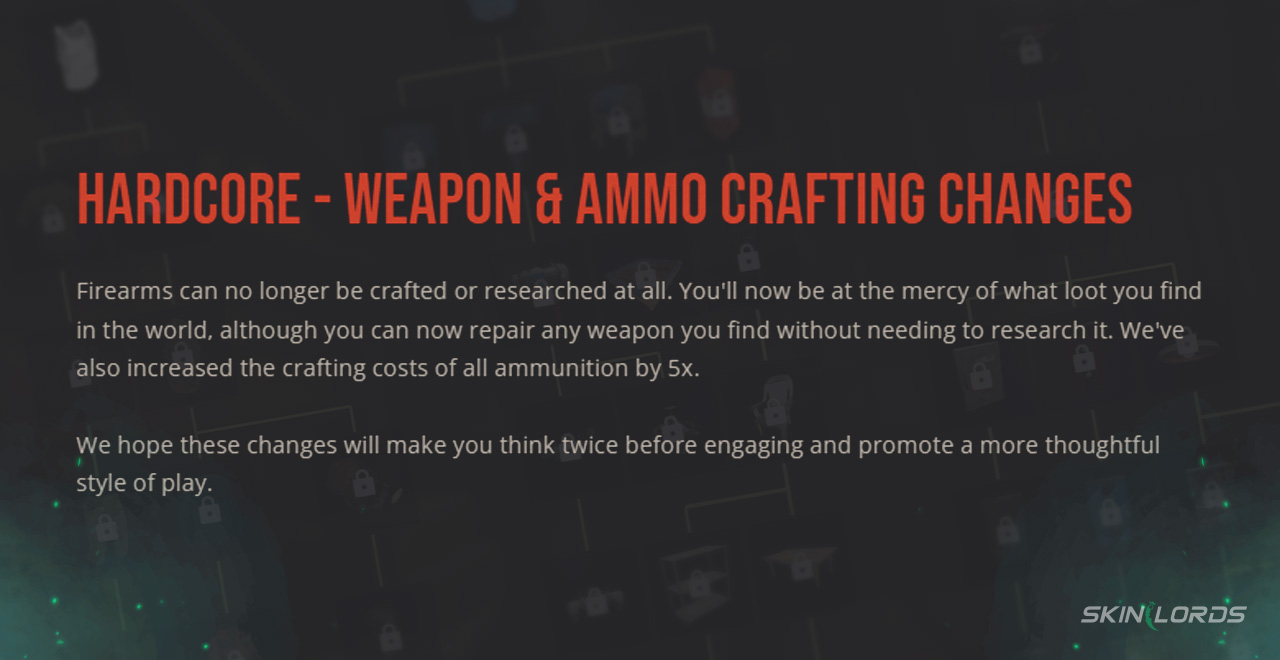rust hardcore crafting changes
