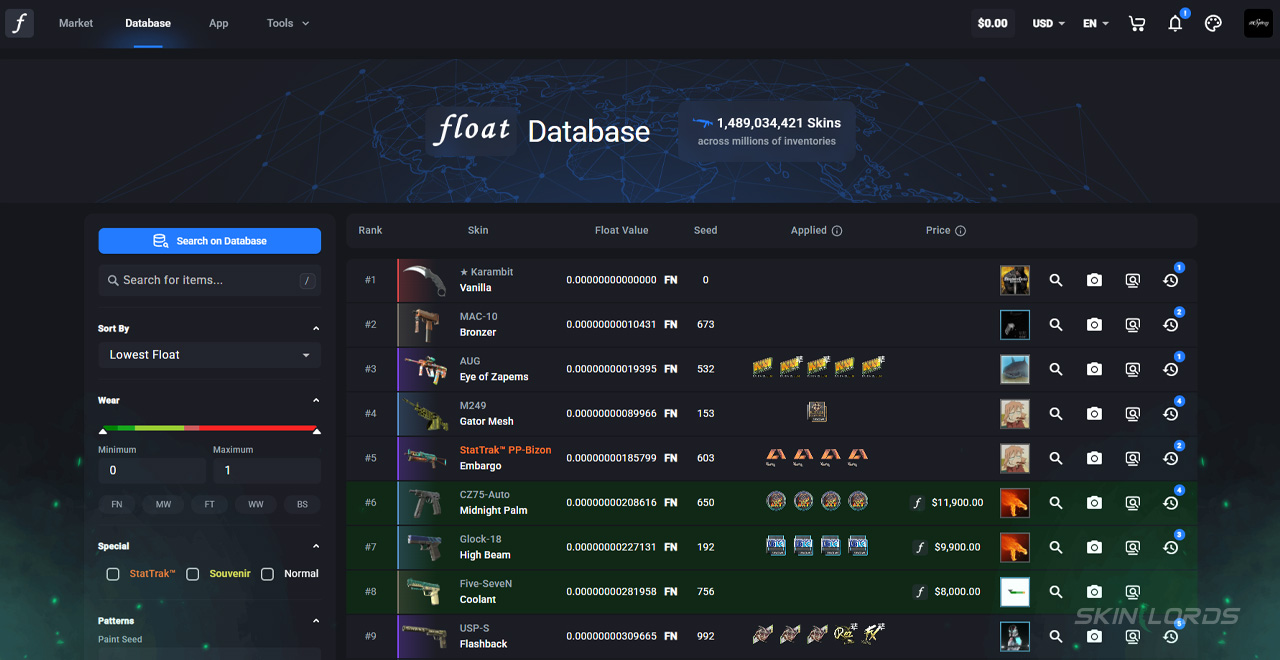 csfloat database