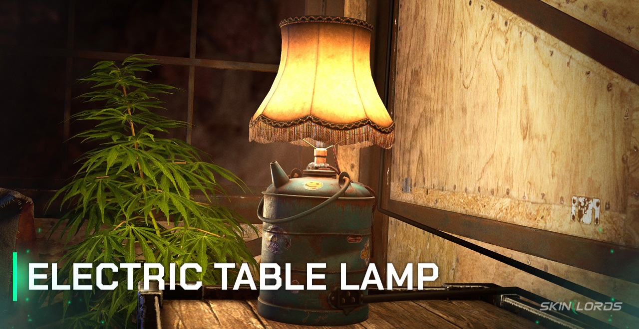Rust Electric Table Lamp exhibit decor dlc
