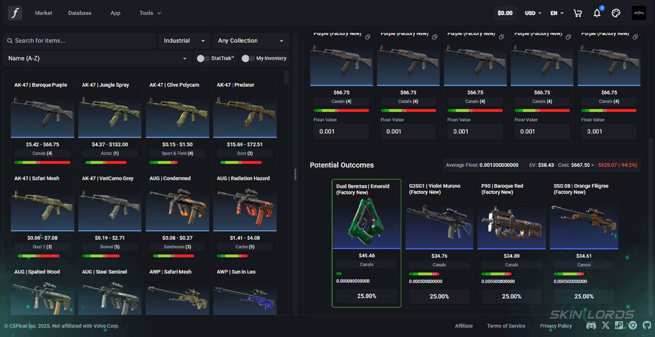 csfloat cs2 trade up calculator