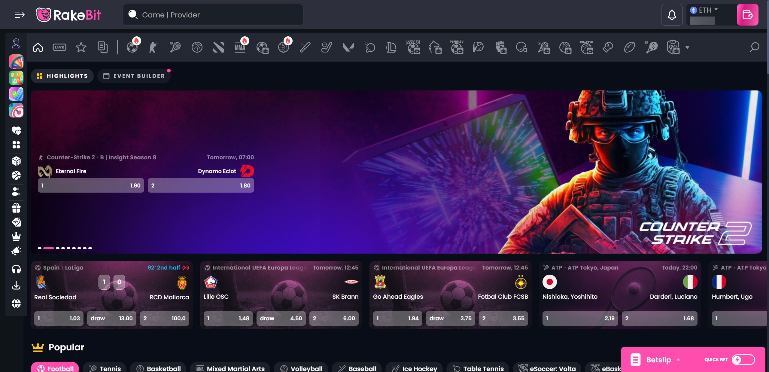 rakebit esports betting