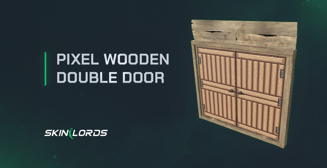 Pixel Wooden Double Door rust item store