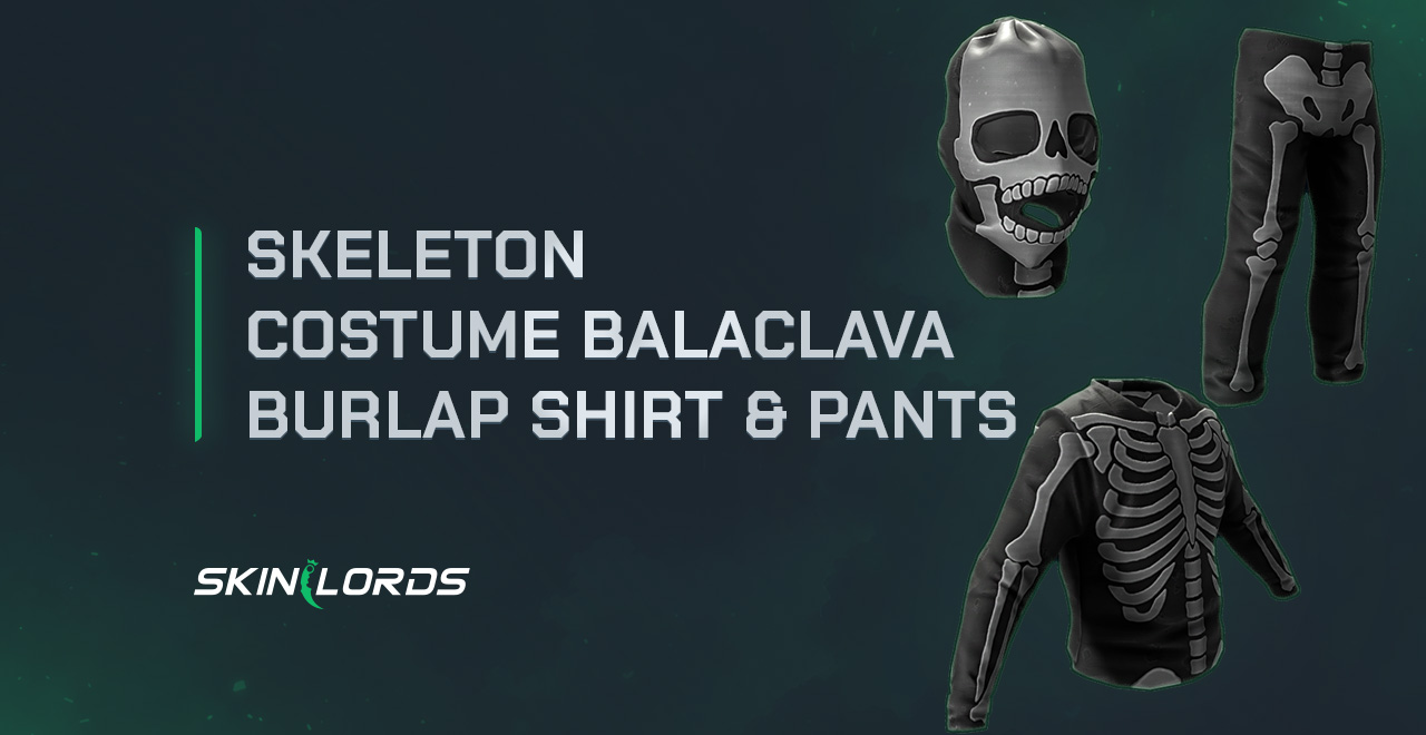Skeleton Costume Balaclava, Shirt, and Pants