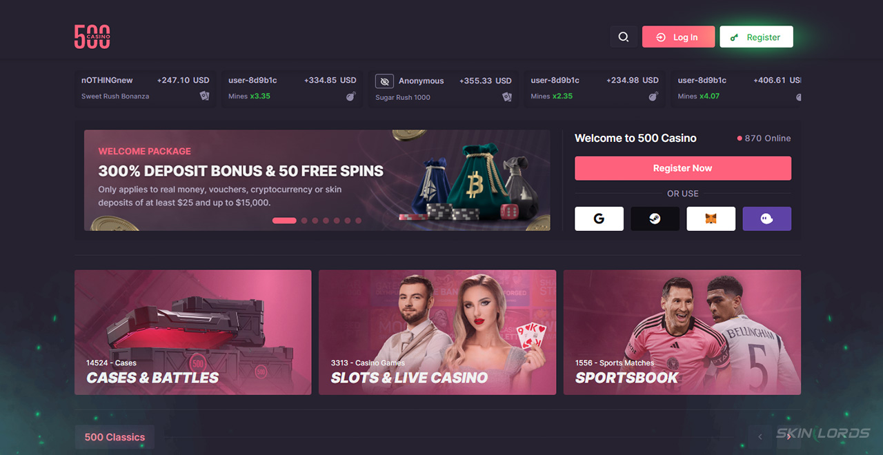 Register at the Casino