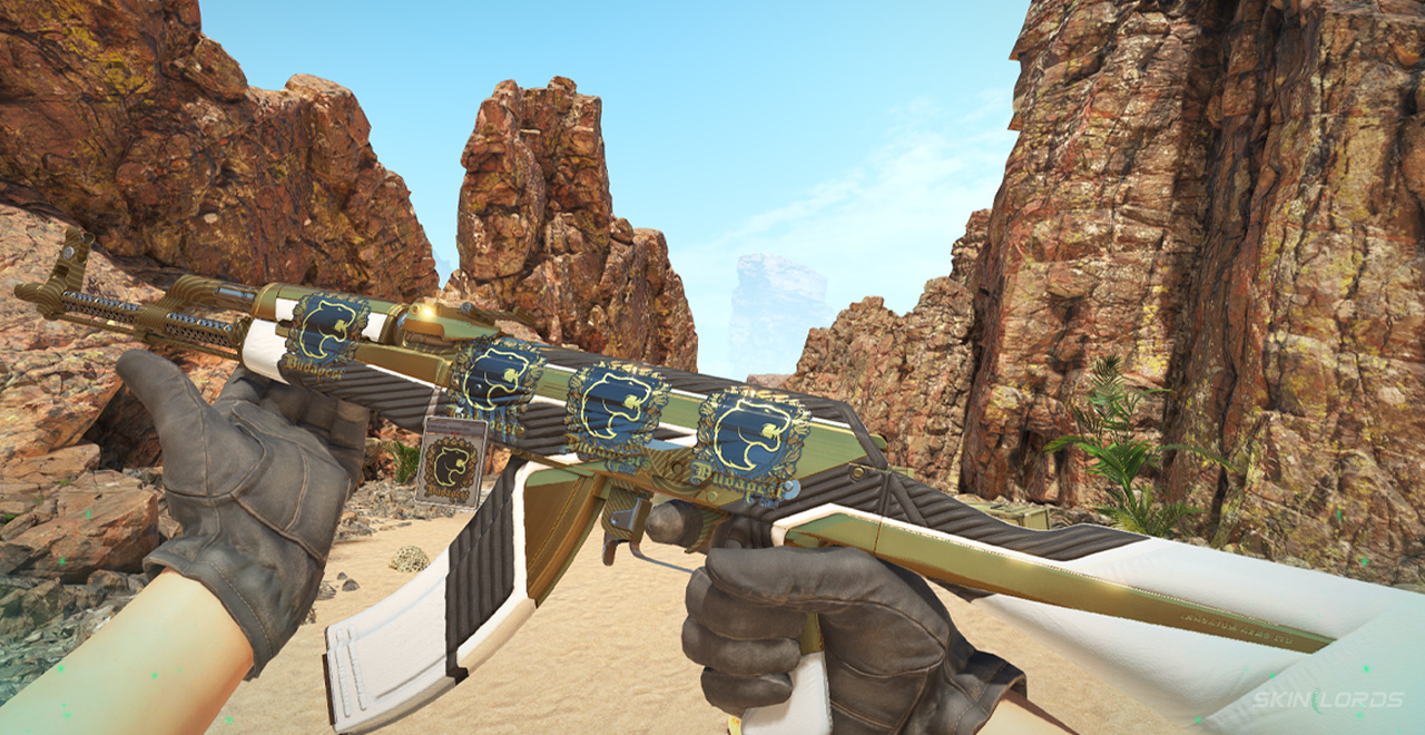 ak-47 oligarch with 4x furia gold budapest cs2 sticker slab craft