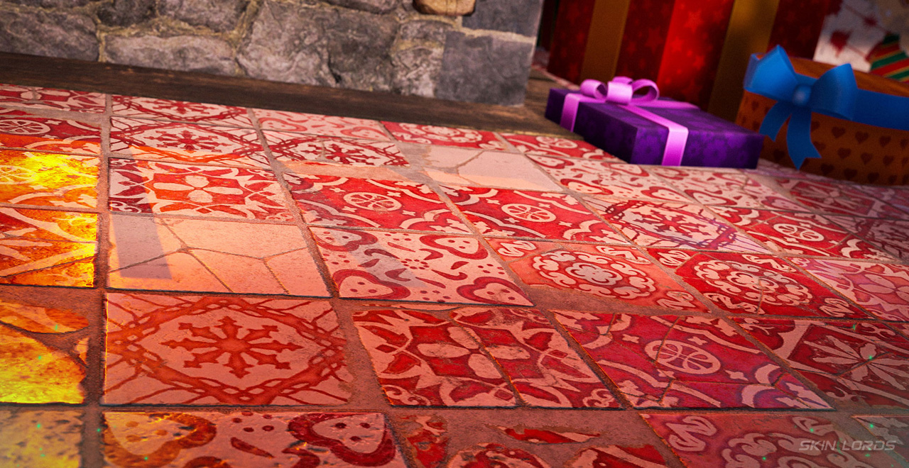 rust Red Festive Floor Tiles DLC